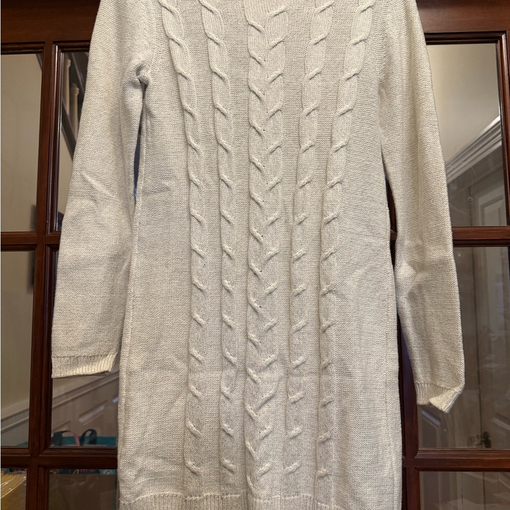 NWOT Girl’s Cable Knit Sweater Dress - Cream